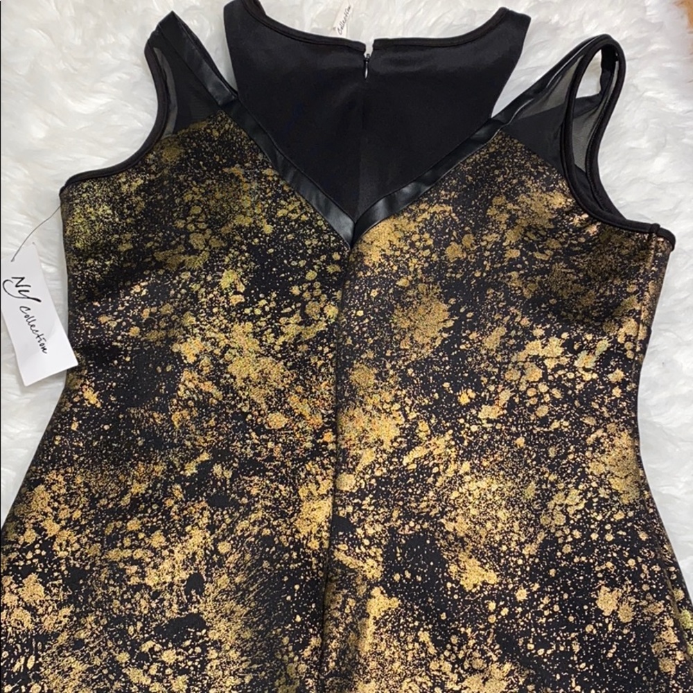 NY Collection Sleeveless Shift Printed Foil Dress M - Picture 5 of 8